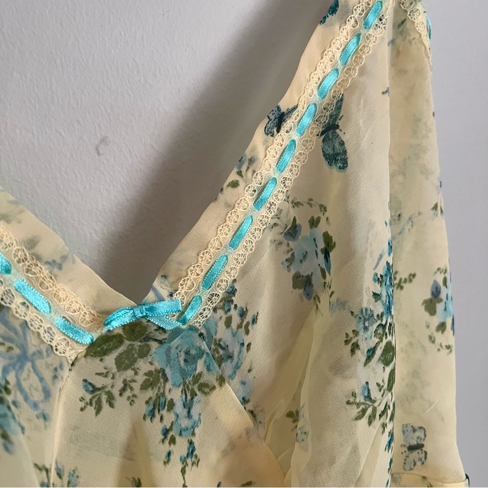 Yellow Floral Sheer Tank Large - Picture 4 of 5